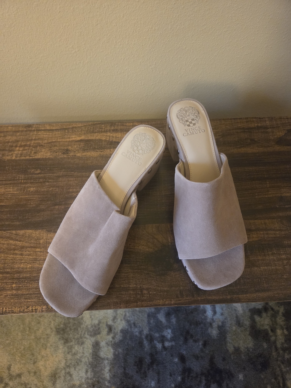 Vince Camuto Women's Suede Slide Sandals — Blush